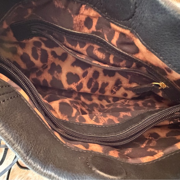 B. Makowsky leather hobo shoulder bag with gold hardware and lace-up - Picture 5 of 11